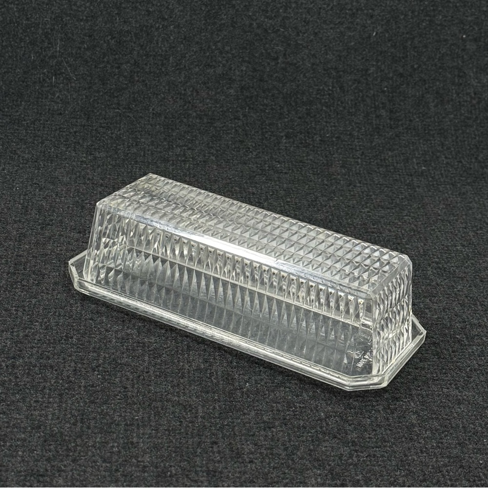 Vintage Acrylic Butter Dish Arrow brand #202 Diamond Pattern